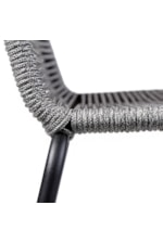 Armen Living Shasta Outdoor Patio Dining Chair in Black Powder Coated Finish with Gray Textiling - Set of 2