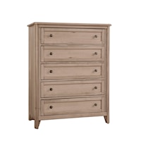 Transitional 5-Drawer Chest of Drawers with Self-Closing Drawers