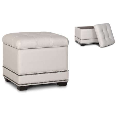 Storage Ottoman w/ Tapered Leg