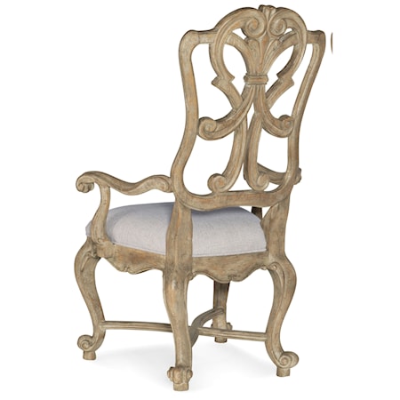 Wood Back Arm Chair