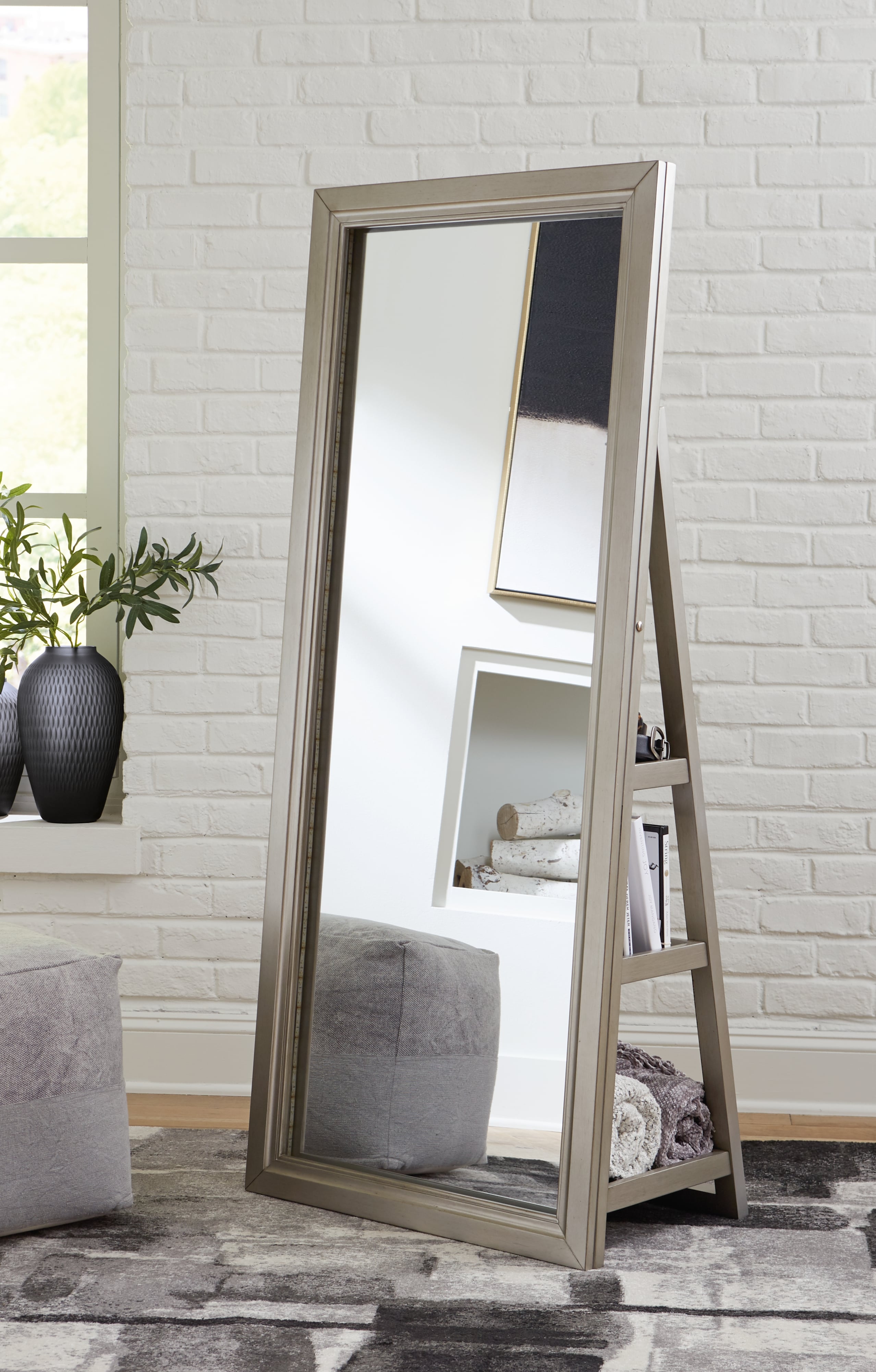 Signature Design by Ashley Evesen Floor Standing Mirror With Storage