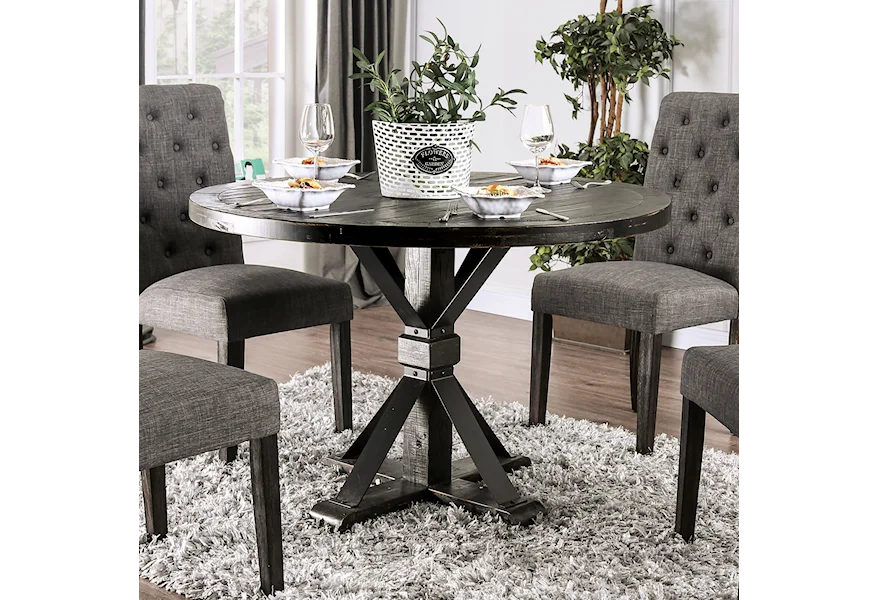 Alfred Round Table by Furniture of America at Corner Furniture