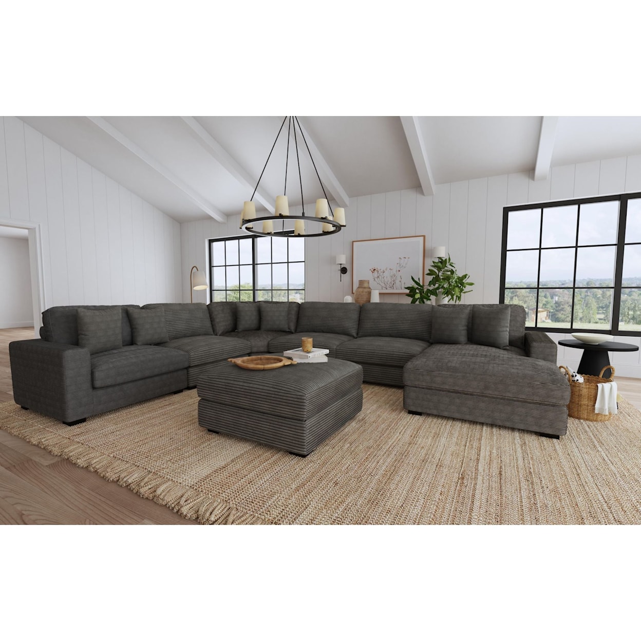 Elements International Arizona 7-Piece Sectional Sofa