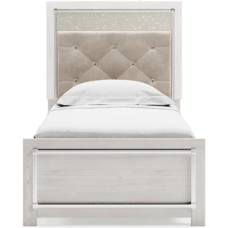 Twin Upholstered Panel Bed