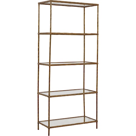 Bookcase in Antique Brass Finish