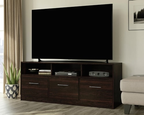 Transitional 3-Shelf Credenza - Cinnamon Cherry