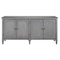 Transitional Adelaide Credenza with Adjustable Shelving and Wire Management Features 