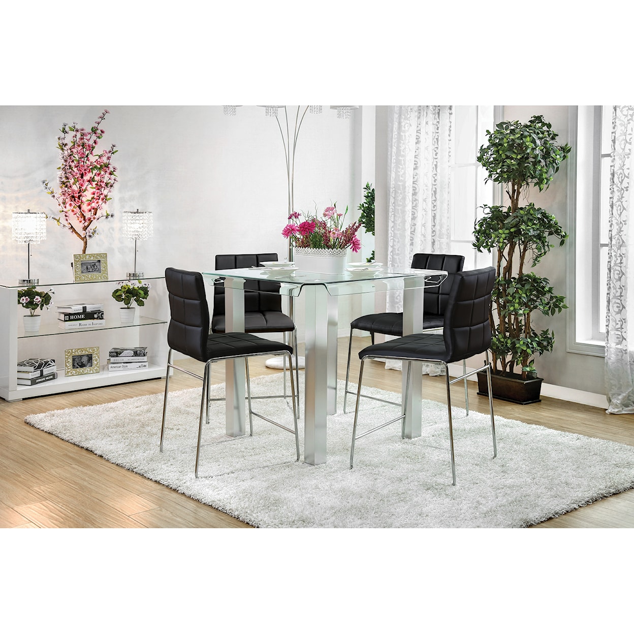 Furniture of America Richfield 5-Piece Counter Height Dining Set