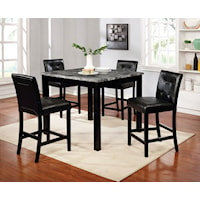 5-Piece Transitional Counter Height Dining Table Set