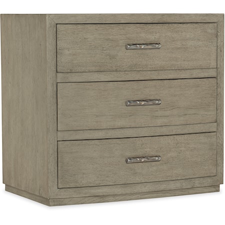 Casual 3-Drawer Nightstand with USB Port