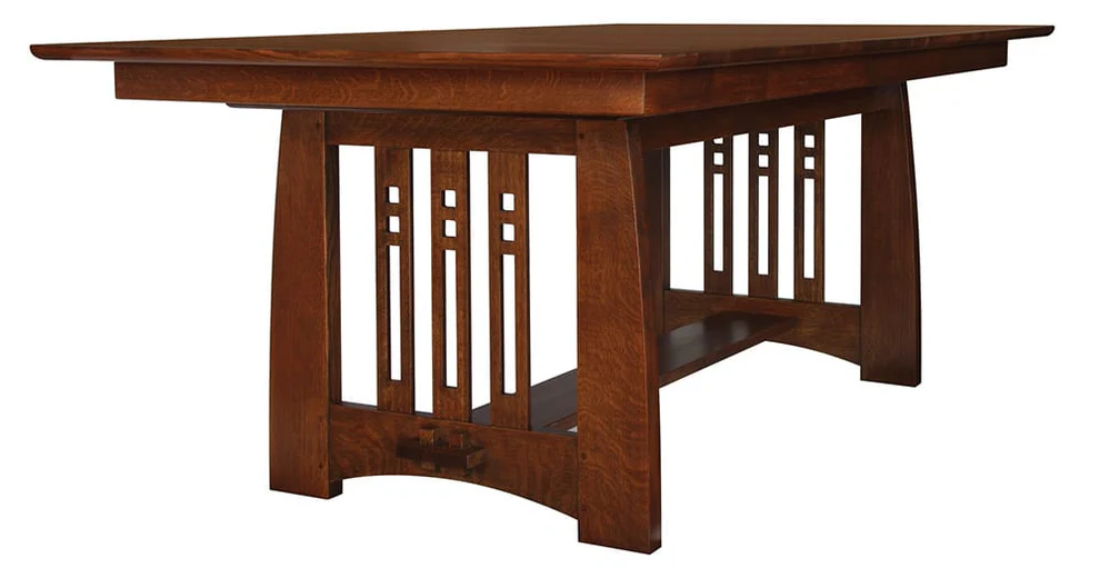 Mission Trestle Dining Table with Two Leaves