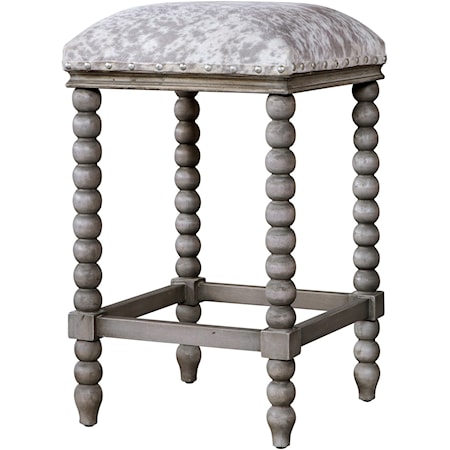 Estes Faux Cow Hide Counter Stool