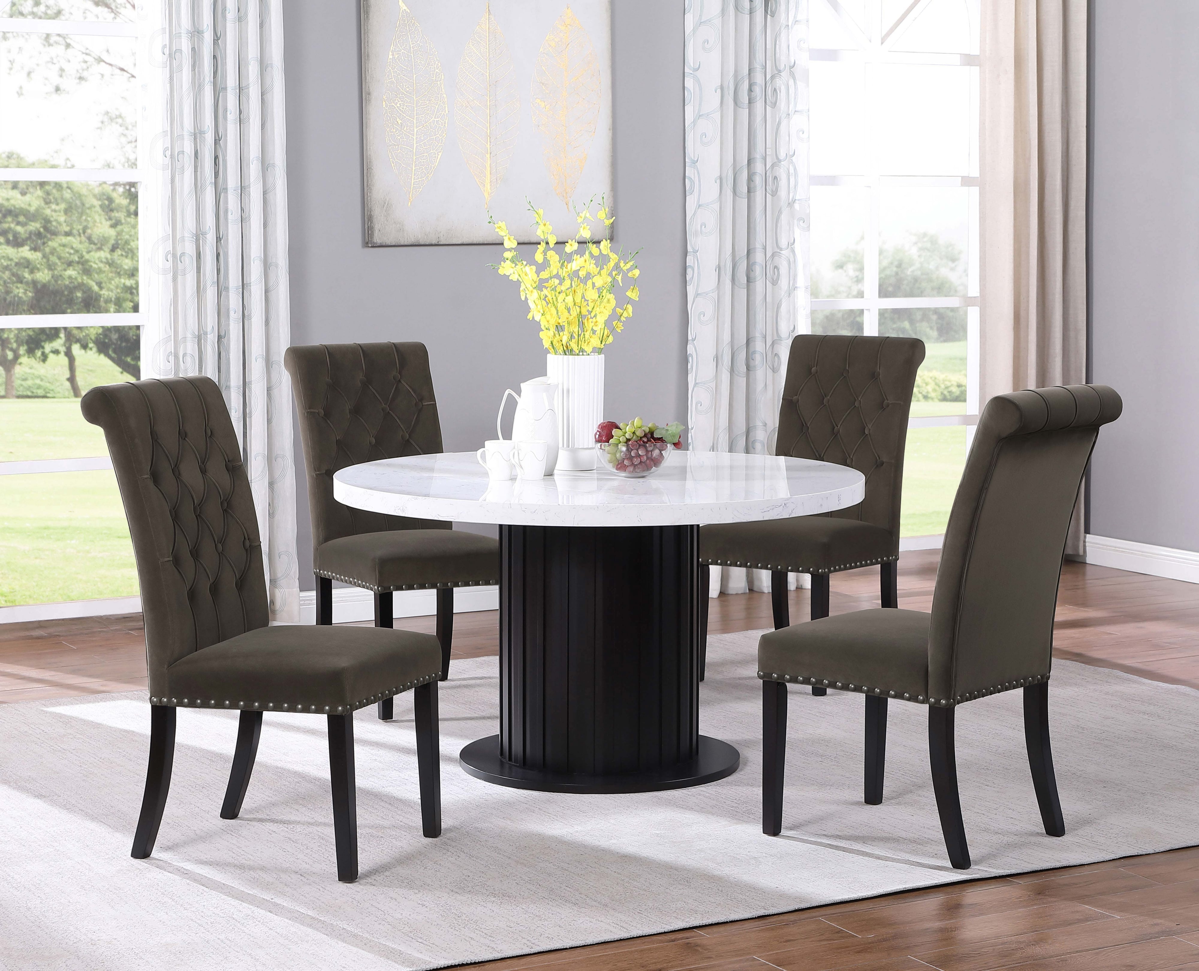 Sherry 5-piece Marble Top Dining Table Set