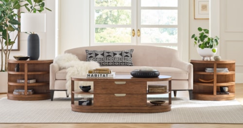 Contemporary 3-Piece Occasional Set with Open Shelving