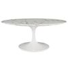 Modway Lippa White Oval-Shaped Coffee Table