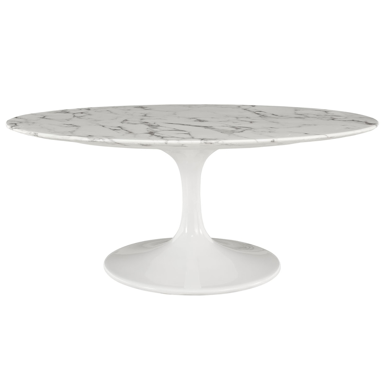 Modway Lippa White Oval-Shaped Coffee Table