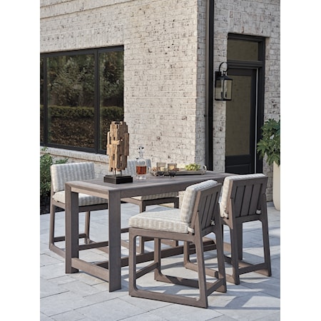5-Piece Outdoor Dining Set with Counter Stls