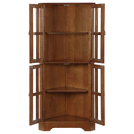 Coreosis Wood Corner Curio Cabinet