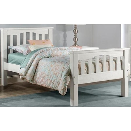 Mission Style Full Bed with Wide Plank Spindles on Headboard and Footboard