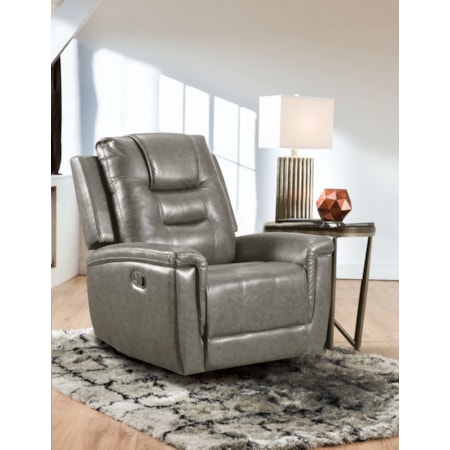 CHUCK GREY MANUAL ROCKER RECLINER | .