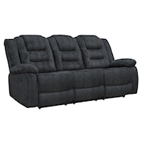 Casual Manual Dual Reclining Sofa with Pillow Arms