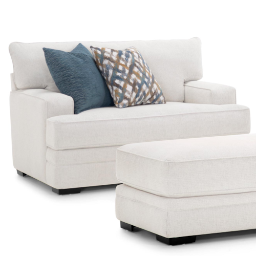 Transitional Chair and a Half with Track Arms