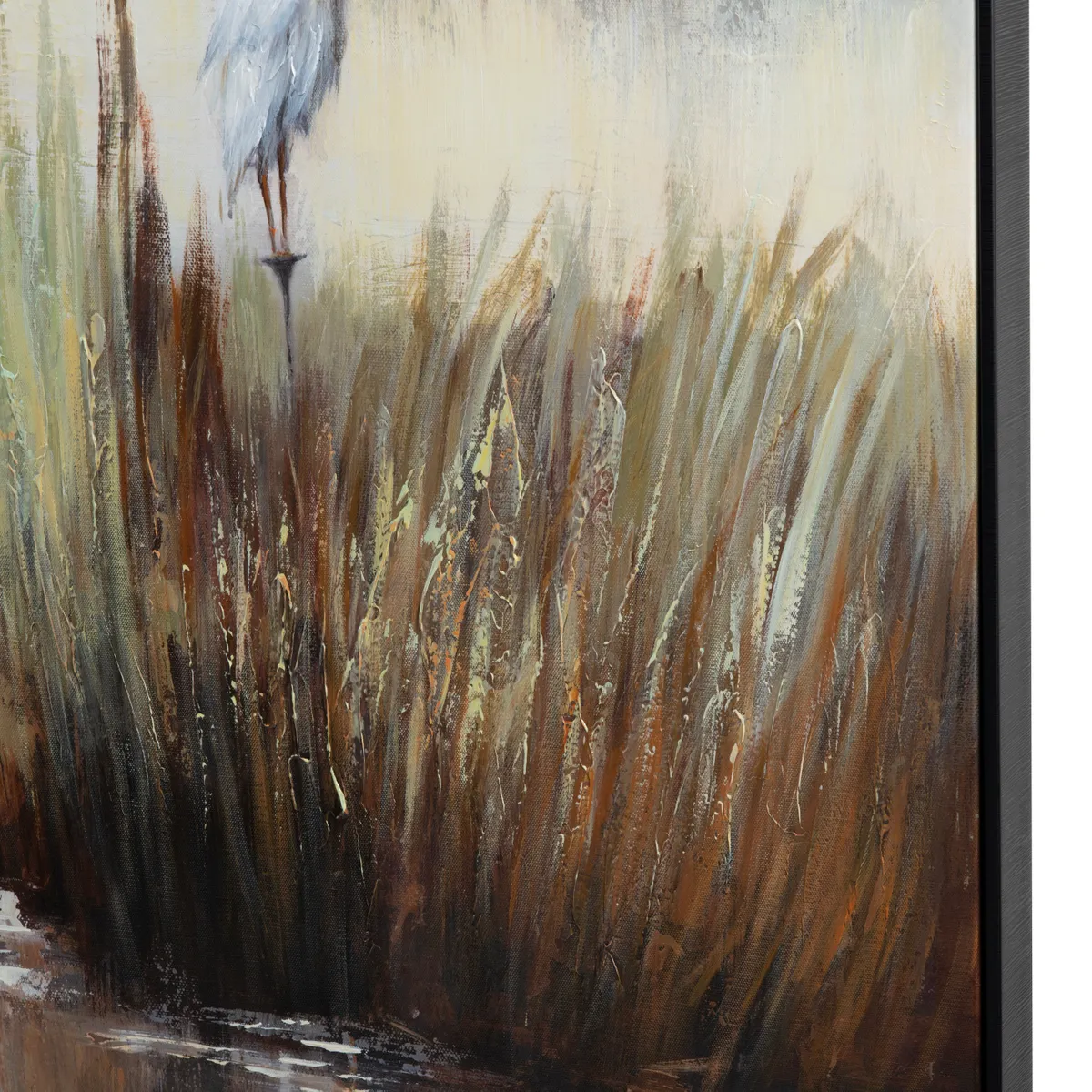 Gazing Egret Framed Canvas