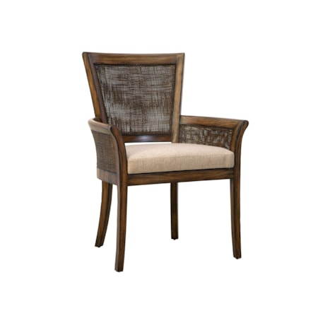 Dining Chair with Woven Backrest