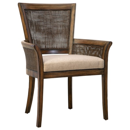Dining Chair with Woven Backrest