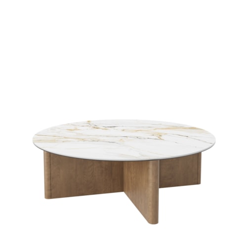 Contemporary Customizable 48" Round X-Base Coffee Table