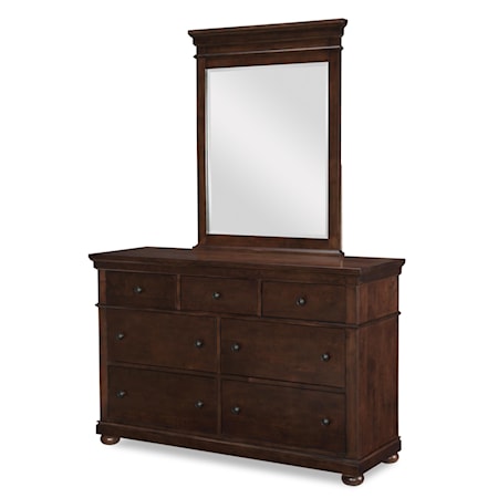 Dresser and Mirror Set