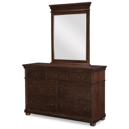 Dresser and Mirror Set