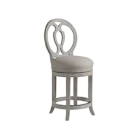 Axiom Oval Back Swivel Counter Stool with Upholstered Seat