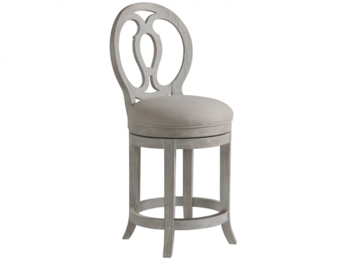 Axiom Oval Back Swivel Counter Stool with Upholstered Seat