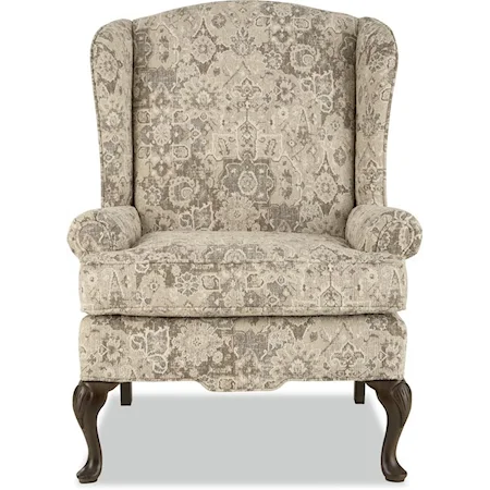 Traditional Wing Chair with Cabriole Legs