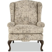 Traditional Wing Chair with Cabriole Legs