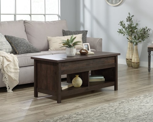 Farmhouse Lift-Top Coffee Table with Lower Shelf Storage