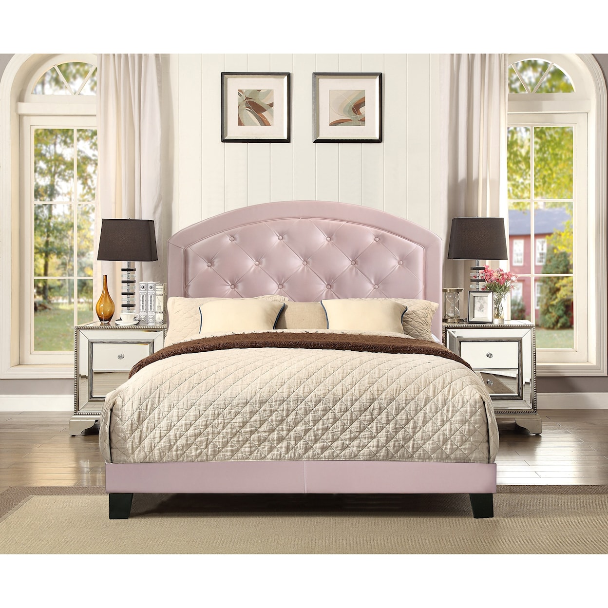 Crown Mark Gaby SHINY PINK FULL BED |