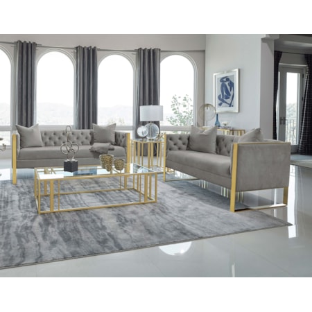 Eastbrook 2-piece Velvet Tufted Sofa Set