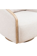 Liberty Furniture Nora Transitional Upholstered Swivel Accent Chair with Wood Trim