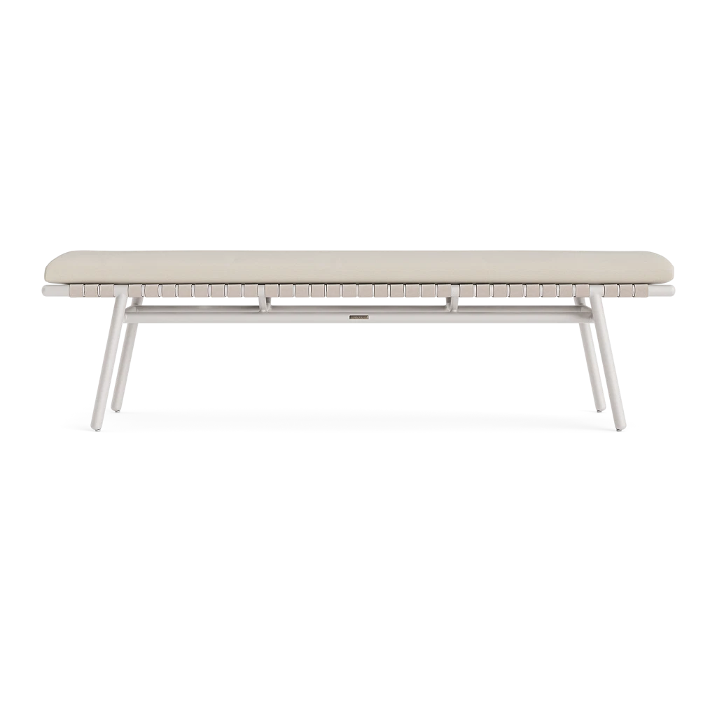 75" Aluminum Dining Bench w/Strap Accent