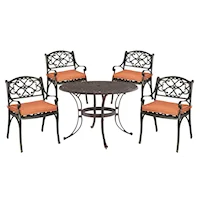 Traditional 5 Piece Outdoor Dining Set with Cushions