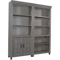 Farmhouse Bookcase Wall with Adjustable/Removable Shelving