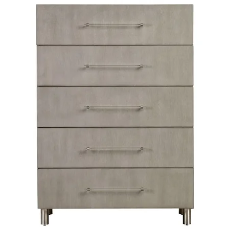 Contemporary Chest of Drawers with Metal Legs