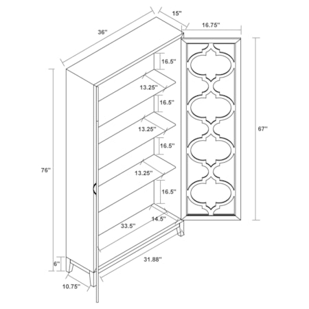 Mckellen Wood Trellis Tall Cabinet