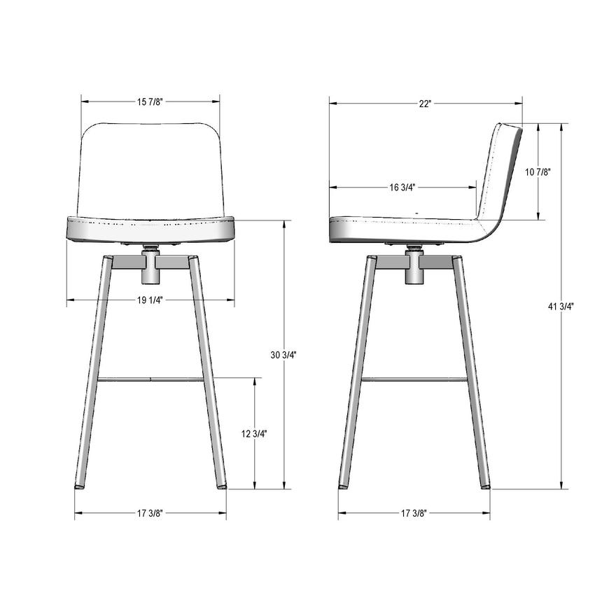 Amisco Tully Upholstered Bar Height Stool