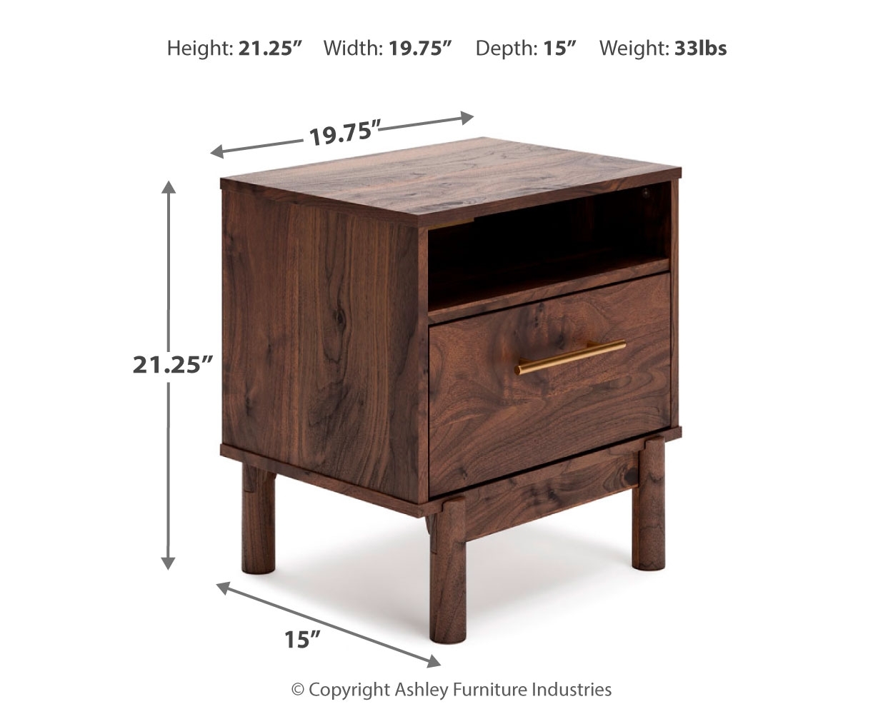 Ashley Signature Design Calverson 1-Drawer Nightstand