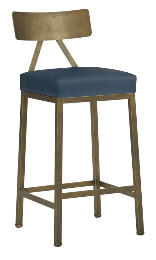 Macias Non-Swivel With Back Barstool With No Welt