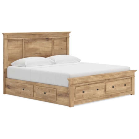 King Panel Storage Bed