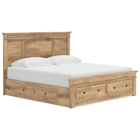 King Panel Storage Bed
